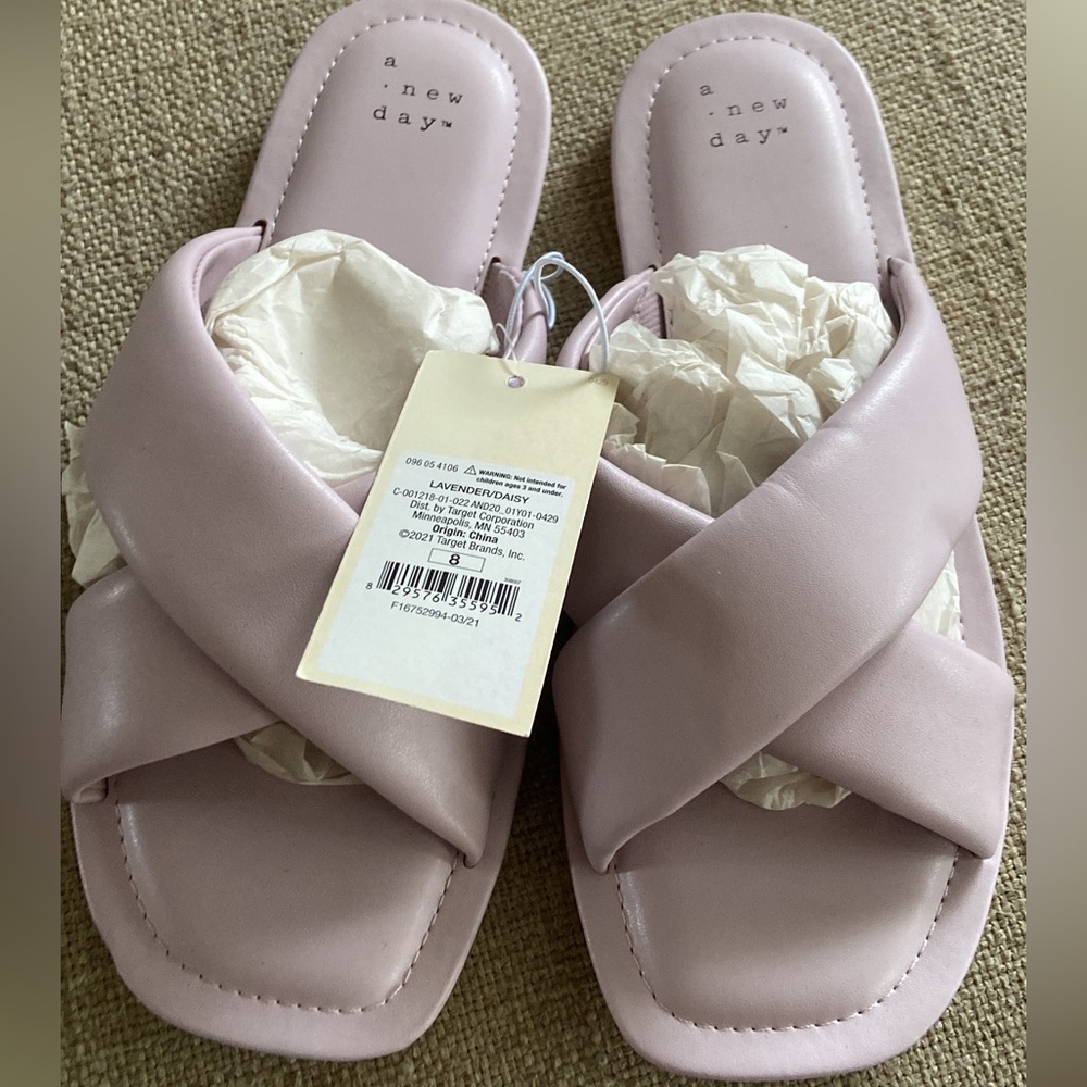 Lavender Sandals size 8 made by a new day
